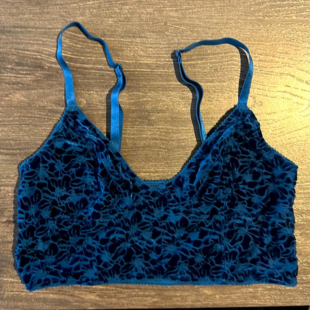 Free people blue velvet bralette